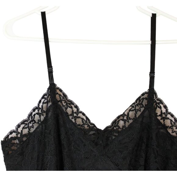 Vintage Vanity Fair Black Slip Size 36 Nylon Lace Bodice Trim Adjustable SP74 - Picture 5 of 10